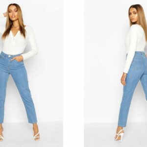 Z9E211 DAMSKIE SPODNIE JEANSOWE 7/8 STRAIGHT LEG BOOHOO 40