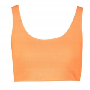 Z0G329 BOOHOO KRÓTKI TOP MUSZTARDOWY XS XS