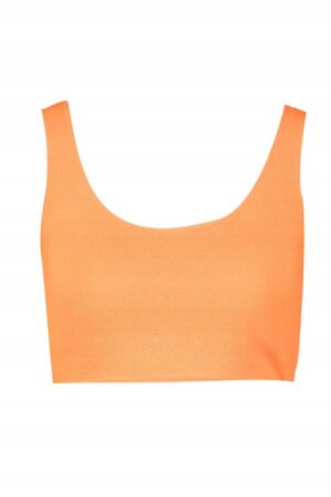Z0G329 BOOHOO KRÓTKI TOP MUSZTARDOWY XS XS
