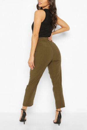 M8F007 BOOHOO CZARNE MATERIAŁOWE SPODNIE 7/8 Z KIESZENIAMI 38 M - obrazek 3