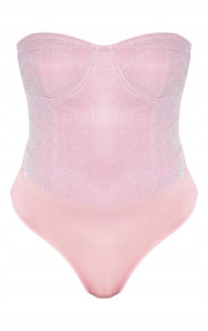 X3D310 DOPASOWANE BODY Z FISZBINAMI BROKATOWE PRETTYLITTLETHING M - obrazek 2