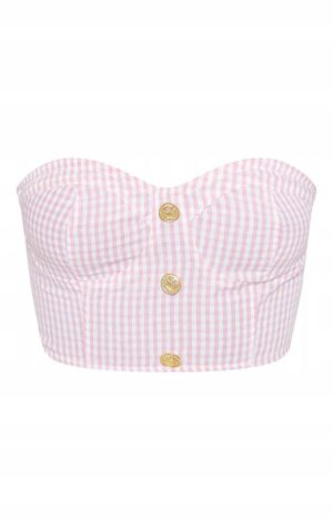 X0C312*PLT RÓŻOWY CROP TOP OPASKA KRATA XXL 44 A00 - obrazek 6