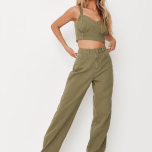 M6C314 MISSGUIDED TALL JEANSOWY TOP KHAKI 40 L