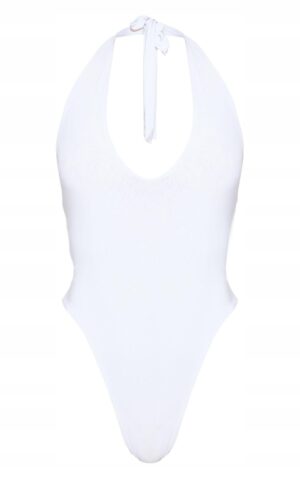 Z9C202 BIAŁE DOPASOWANE BODY Z ODKRYTYMI PLECAMI PRETTYLITTLETHING 34 - obrazek 2