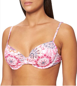 M5E321 KOLOROWY WZORZYSTY BIUSTONOSZ OD BIKINI Z FISZBINAMI ESPRIT 70B