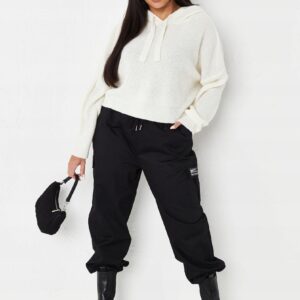 V1A017 MISSGUIDED PLUS KRÓTKI SWETR KAPTUR 46/48