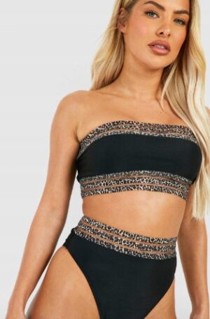 M4D020 BOOHOO CZARNE BIKINI OPASKA KOMPLET L - obrazek 4