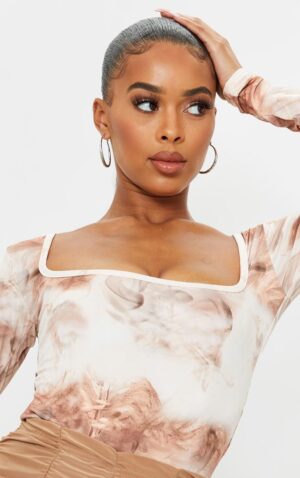 M2G107 DOPASOWANE BODY Z DŁUGIM RĘKAWEM OMBRE PRETTYLITTLETHING L - obrazek 3
