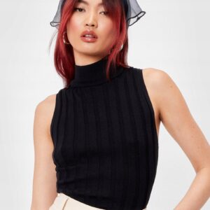 Z7E208*NASTY GAL CZARNY TOP DZIANINA L 40 A00