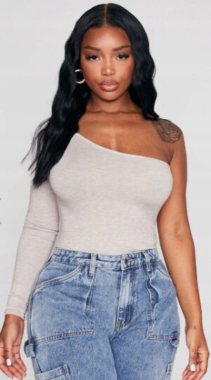 M5B325 PRETTYLITTLETHING BODY DAMSKIE BEŻOWE CASUAL - obrazek 3