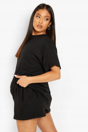 Z9G009 BOOHOO PETITE DAMSKI CZARNY T-SHIRT Z NADRUKIEM L - obrazek 3