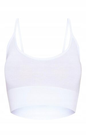 M4E204 CROP TOP Z WISKOZY BIAŁY NA RAMIĄCZKACH PRETTYLITTLETHING 40 - obrazek 4