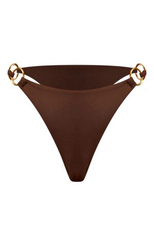 X4E309 PRETTYLITTLETHING DÓŁ OD BIKINI BRĄZOWY 40 L L - obrazek 5