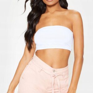 M1D114 MŁODZIEŻOWY CROP TOP PRĄŻKOWANY DLA DZIEWCZYNKI PRETTYLITTLETHING XS