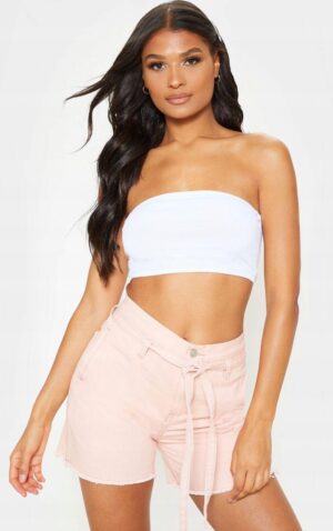 M1D114 MŁODZIEŻOWY CROP TOP PRĄŻKOWANY DLA DZIEWCZYNKI PRETTYLITTLETHING XS