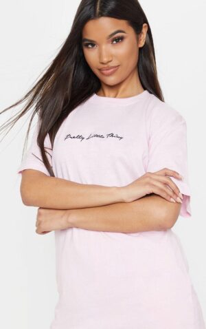 M9A025 PLT DAMSKI RÓŻOWY T-SHIRT Z NAPISEM CASUAL M