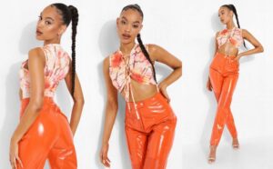 X8B024 BOOHOO DAMSKIE BODY WIĄZANE 38 M