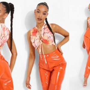 X8B024 BOOHOO DAMSKIE BODY WIĄZANE 38 M