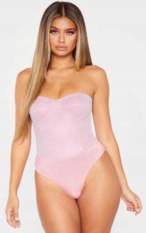 X3D310 DOPASOWANE BODY Z FISZBINAMI BROKATOWE PRETTYLITTLETHING M