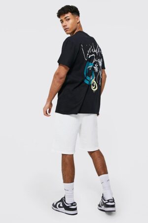 X6A006 BOOHOO MAN CZARNY T-SHIRT Z NADRUKIEM M M - obrazek 3