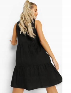 M2F307 BOOHOO SUKIENKA CZARNA TRAPEZOWA MINI 40 - obrazek 3