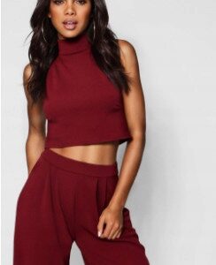 X8G108 BOOHOO KRÓTKI DAMSKI TOP ZE STÓJKĄ 42 XL