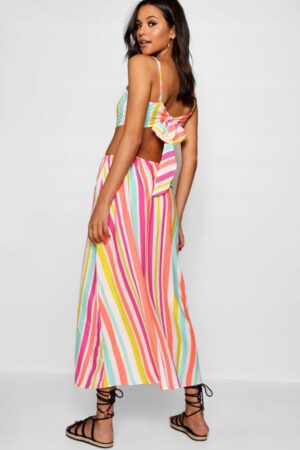 Z4G005 LETNIA SUKIENKA MAXI W PASKI Z WYCIĘCIAMI BOOHOO TALL 36 - obrazek 4