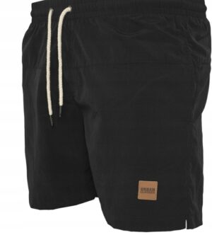Z5E004 URBAN CLASSICS CZARNE SPODENKI PLAŻOWE SZORTY LOGO 4XL - obrazek 3