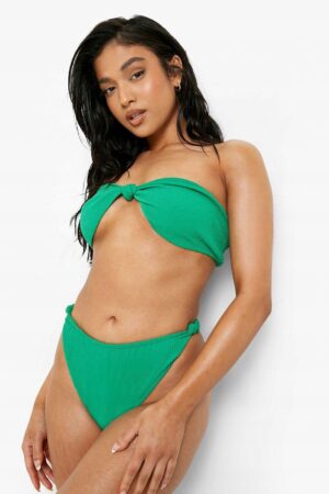 X4C301 BOOHOO PETITE ZIELONE BIKINI FIGI WĘZEŁ S - obrazek 2