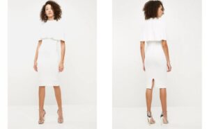 X0B003*MISSGUIDED BIAŁA SUKIENKA MIDI S 36 A00