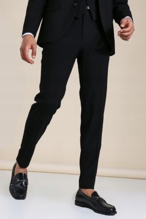 Z2A005 MATERIAŁOWE ELEGANCKIE SPODNIE MĘSKIE SLIM FIT BOOHOO MAN 34 S - obrazek 3