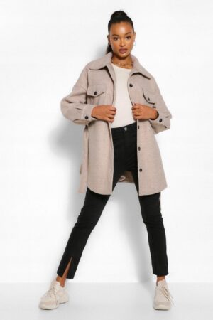M6E33 BOOHOO TALL KOSZULA BLEZER WEŁNA CZARNA XL 42 - obrazek 4