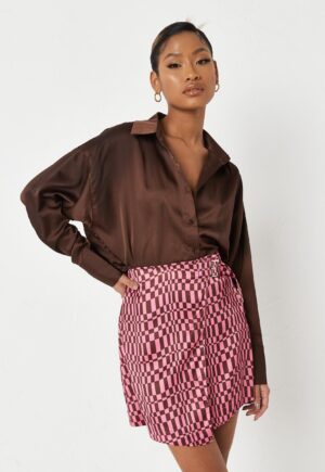M6C305 MISSGUIDED RÓŻOWA SATYNOWA SPÓDNICZKA 34 - obrazek 4