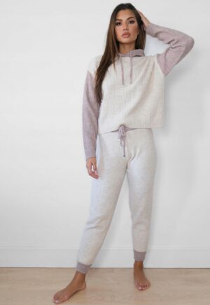 M1E312 MISSGUIDED TALL SPODNIE Z DZIANINY BEŻ 34 - obrazek 2