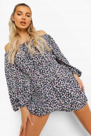 X8C114 BOOHOO DAMSKI KOMBINEZON W KWIATY 42 XL