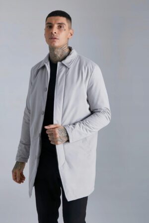 X9F202 BOOHOO MAN SZARY PŁASZCZ PROCHOWIEC S