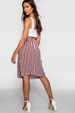 Z4D110 BOOHOO DAMSKA SPÓDNICA W PASKI Z KIESZENIAMI 34 XS - obrazek 2