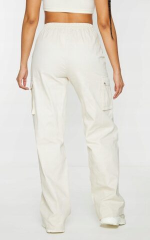 X6A011 PRETTYLITTLETHING JEANSY BEŻOWE DAMSKIE PROSTE CASUAL XXL - obrazek 3
