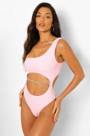 X3D101 BOOHOO RÓŻOWY KOSTIUM KĄPIELOWY WYCIĘTY 42 XL XL - obrazek 4