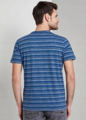 Z2G105 TOM TAILOR NIEBIESKI T-SHIRT PASKI S S - obrazek 3
