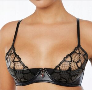 M6B019 SAVAGE FENTY BŁYSZCZĄCY BIUSTONOSZ HAFT 34B