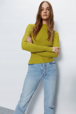 X3G123 BOOHOO CIENKI SWETEREK OLIWKOWY M 38 M - obrazek 3