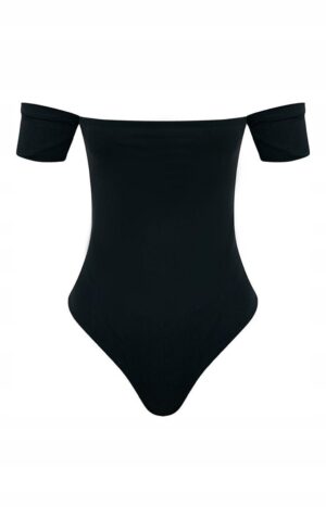 X4B310 CZARNE DOPASOWANE BODY ODKRYTE RAMIONA PRETTYLITTLETHING 38 - obrazek 3