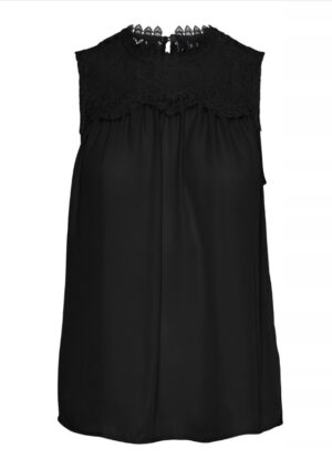 Z2G102 VERO MODA BLUZKA DAMSKA CZARNA KORONKA M M - obrazek 3