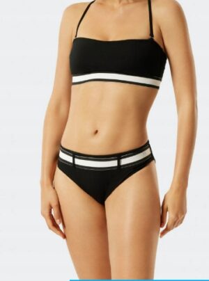 X8D022 SCHIESSER DÓŁ OD BIKINI CZARNY Z PASKIEM 42 - obrazek 3