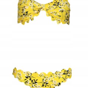 Z3G011 BOOHOO ŻÓŁTE BIKINI KOMPLET KWIATY M M