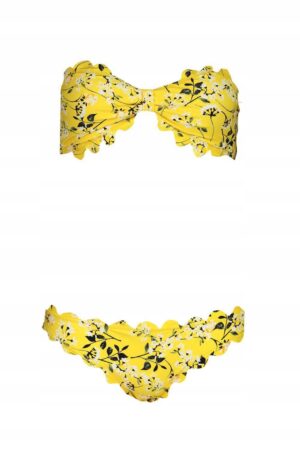 Z3G011 BOOHOO ŻÓŁTE BIKINI KOMPLET KWIATY M M