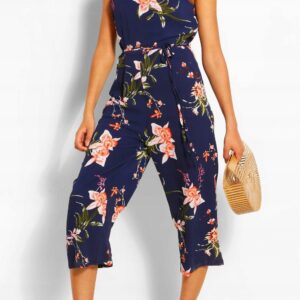 X2C015 BOOHOO DAMSKI LETNI KOMBINEZON W KWIATY 40