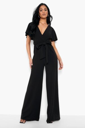 M3D011 ELEGANCKI BIAŁY KOMBINEZON SZEROKIE NOGAWKI BIAŁY BOOHOO TALL 38 - obrazek 3