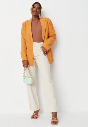 Z9D003 PRĄŻKOWANE BRĄZOWE BODY NA RAMIĄCZKACH MISSGUIDED TALL 36 - obrazek 4